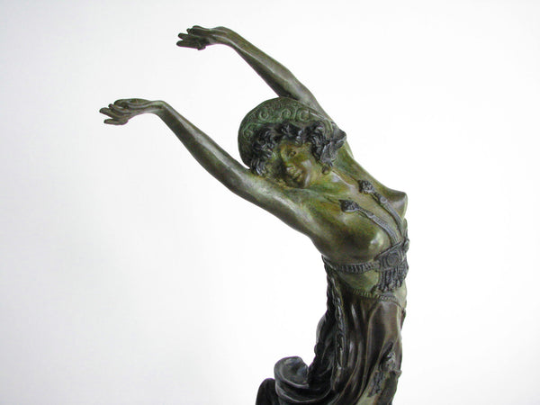 edgebrookhouse - Claire Jeanne Roberte Colinet Patinated Cold-Painted Art Deco Bronze Sculpture "Crimean Dancer"