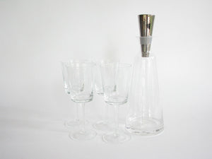 edgebrookhouse - Contemporary Fitz Floyd Lincoln Wine Glasses and Decanter Set - 5 Pieces