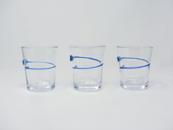 edgebrookhouse - Crate & Barrel Button Blown Glass Double Old Fashioned Whiskey Glasses - 3 Pieces