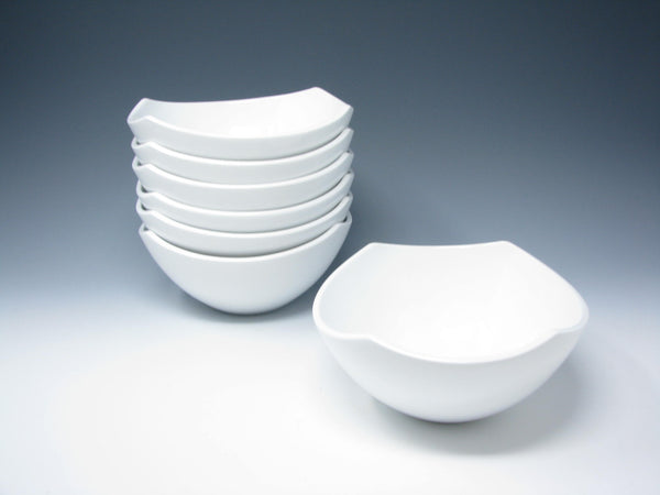edgebrookhouse - Dansk Classic Fjord White Square Coupe Porcelain Bowls - 7 Pieces