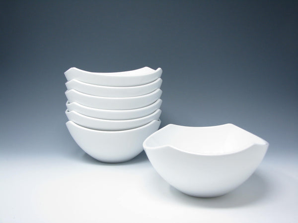 edgebrookhouse - Dansk Classic Fjord White Square Coupe Porcelain Bowls - 7 Pieces