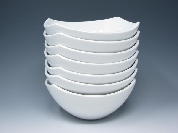 edgebrookhouse - Dansk Classic Fjord White Square Coupe Porcelain Bowls - 7 Pieces