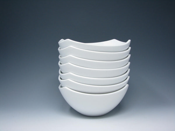 edgebrookhouse - Dansk Classic Fjord White Square Coupe Porcelain Bowls - 7 Pieces