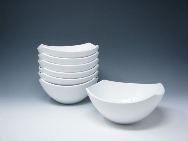 edgebrookhouse - Dansk Classic Fjord White Square Coupe Porcelain Bowls - 7 Pieces