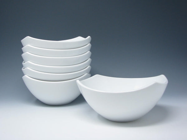 edgebrookhouse - Dansk Classic Fjord White Square Coupe Porcelain Bowls - 7 Pieces