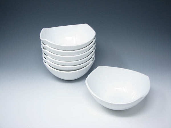 edgebrookhouse - Dansk Classic Fjord White Square Coupe Porcelain Bowls - 7 Pieces
