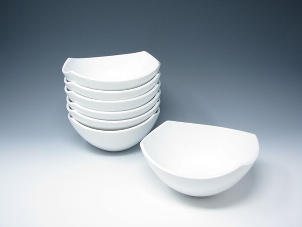 edgebrookhouse - Dansk Classic Fjord White Square Coupe Porcelain Bowls - 7 Pieces