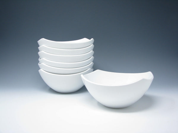 edgebrookhouse - Dansk Classic Fjord White Square Coupe Porcelain Bowls - 7 Pieces