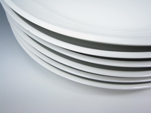 edgebrookhouse - Dansk Classic Fjord White Square Coupe Porcelain Dinner Plates - 6 Pieces