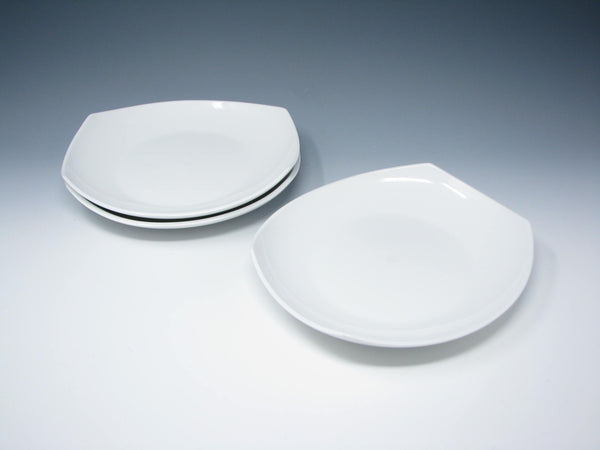 edgebrookhouse - Dansk Classic Fjord White Square Coupe Porcelain Salad Plates - 3 Pieces