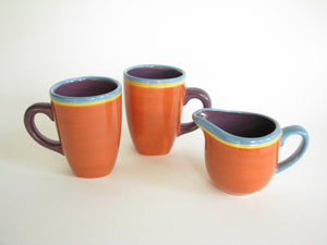 edgebrookhouse - Dansk Coba Mayan Purple Mugs and Creamer Set - 3 Pieces