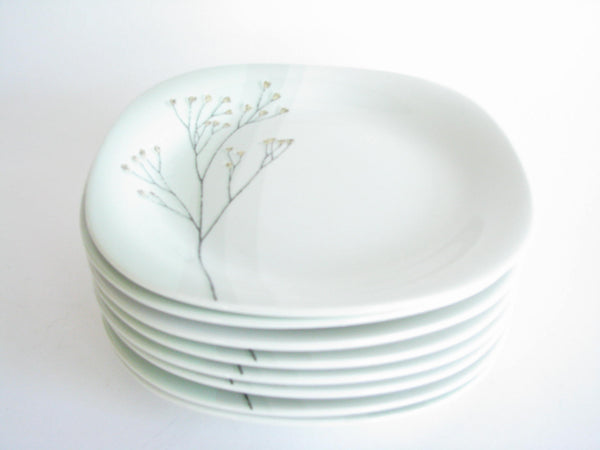edgebrookhouse - Dansk Green Flora Accent Square Salad Plates - Set of 8