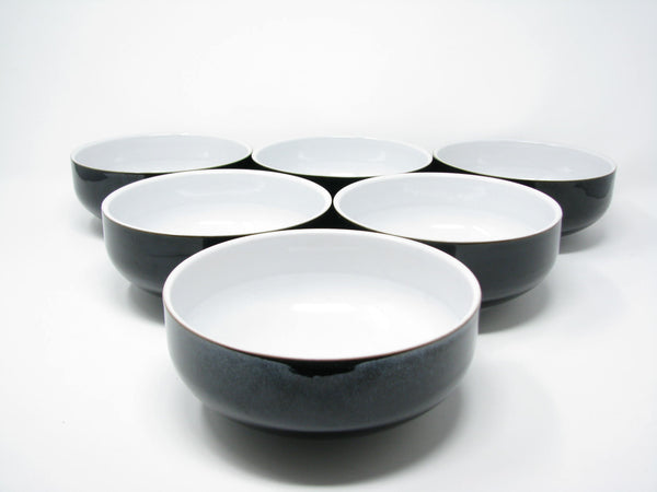 edgebrookhouse - Denby Jet Glossy Black and White Stoneware Bowls - 6 Pieces