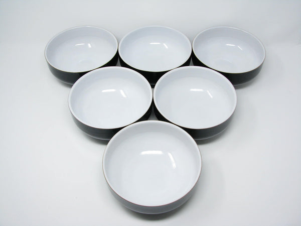 edgebrookhouse - Denby Jet Glossy Black and White Stoneware Bowls - 6 Pieces