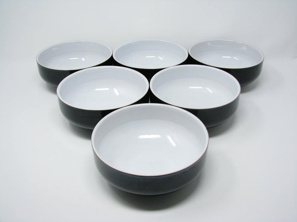 edgebrookhouse - Denby Jet Glossy Black and White Stoneware Bowls - 6 Pieces