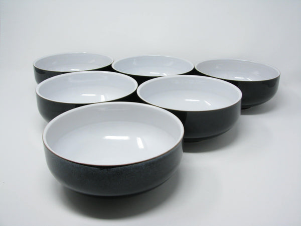edgebrookhouse - Denby Jet Glossy Black and White Stoneware Bowls - 6 Pieces