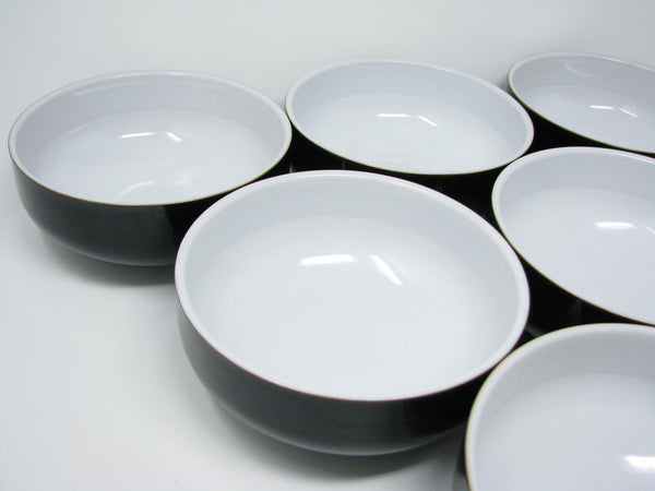edgebrookhouse - Denby Jet Glossy Black and White Stoneware Bowls - 6 Pieces