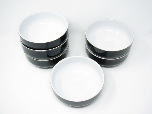 edgebrookhouse - Denby Jet Glossy Black and White Stoneware Bowls - 6 Pieces