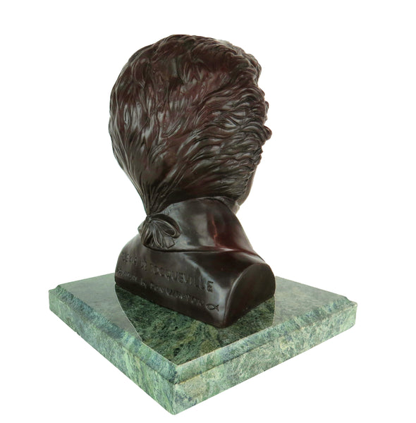 edgebrookhouse - Don Winton Bronze Bust Sculpture of Alexis de Tocqueville on Marble Base