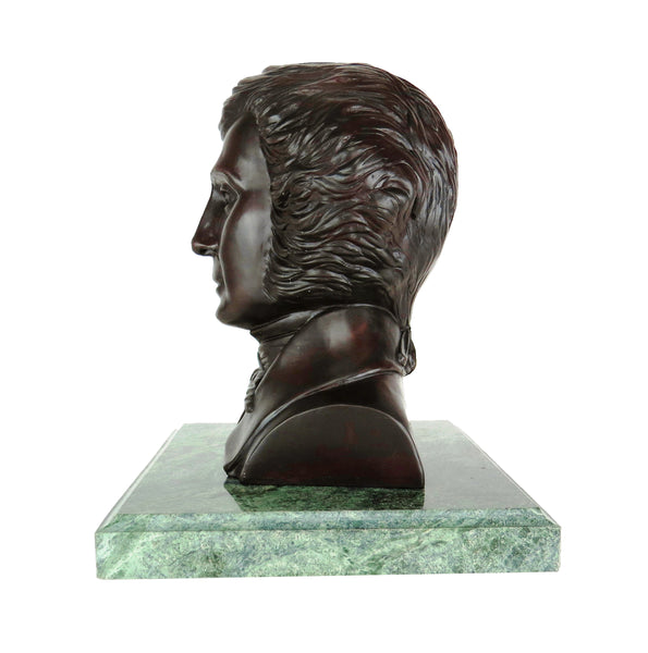 edgebrookhouse - Don Winton Bronze Bust Sculpture of Alexis de Tocqueville on Marble Base