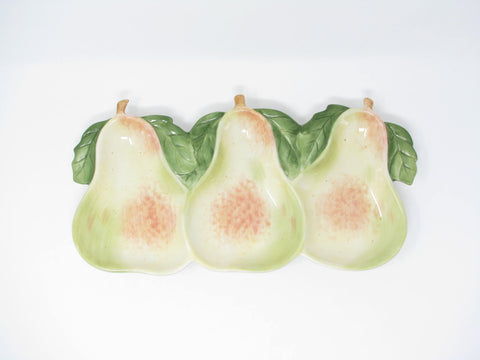 edgebrookhouse - Fitz & Floyd Sommer Hill Pear Divided Serving Tray 3 Section Server