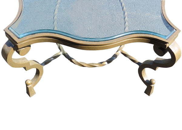 edgebrookhouse - French Art Deco Patinated Iron Coffee Table With Rope Twist in the Manner of Gilbert Poillerat Coffee Table, France, Circa 1942