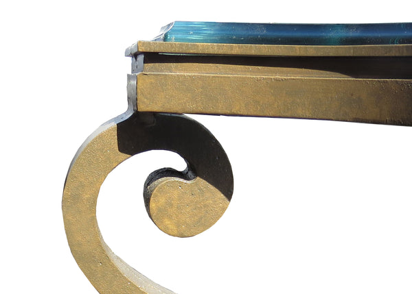 edgebrookhouse - French Art Deco Patinated Iron Coffee Table With Rope Twist in the Manner of Gilbert Poillerat Coffee Table, France, Circa 1942