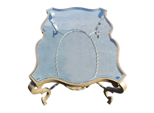 edgebrookhouse - French Art Deco Patinated Iron Coffee Table With Rope Twist in the Manner of Gilbert Poillerat Coffee Table, France, Circa 1942