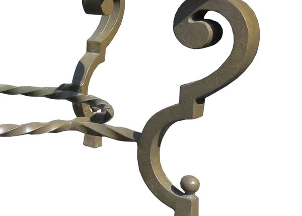 edgebrookhouse - French Art Deco Patinated Iron Coffee Table With Rope Twist in the Manner of Gilbert Poillerat Coffee Table, France, Circa 1942