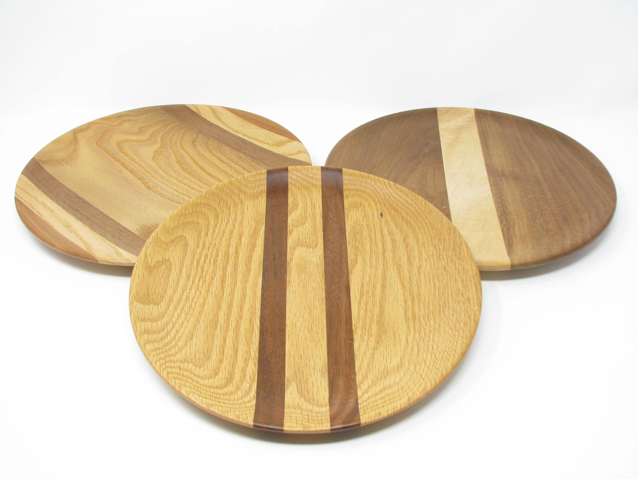 edgebrookhouse - Hand-Turned Inlaid Wood Plates by Sawdust Shop  - 3 Pieces