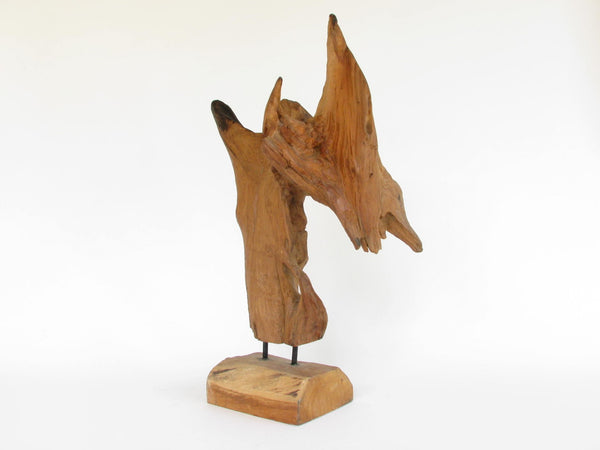 edgebrookhouse - Hand Crafted Teak Driftwood & Blown Glass Sculpture or Terrarium D