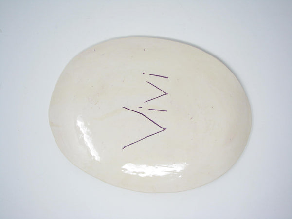 edgebrookhouse - Handcrafted Pottery Decorative Plate or Trinket Dish with Herb Dill Wildflower Design by ViVi