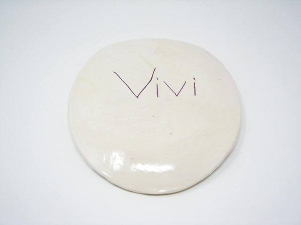edgebrookhouse - Handcrafted Pottery Decorative Plate or Trinket Dish with Herb Dill Wildflower Design by ViVi