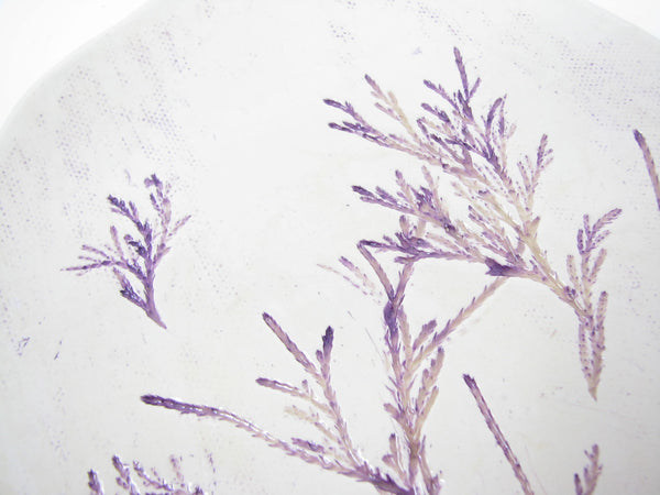 edgebrookhouse - Handcrafted Pottery Decorative Plate or Trinket Dish with Herb Dill Wildflower Design by ViVi