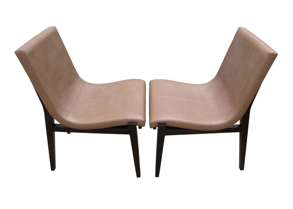 edgebrookhouse - Holly Hunt Siren Leather Side Chairs - a Pair