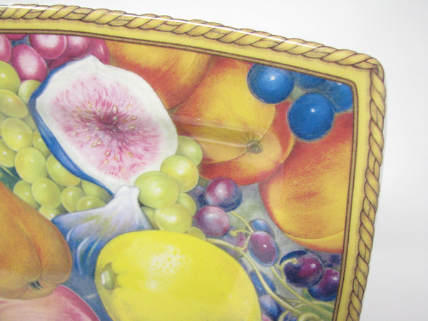 edgebrookhouse - Italian Ceramics Company Bali Square Salad Plates with Fruit Design - Set of 4