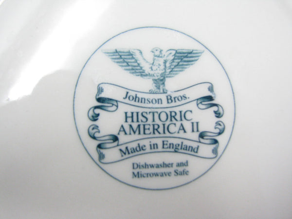 edgebrookhouse - Johnson Brothers Historic America Brown II Square Salad Plates with St Louis Design - Set of 8