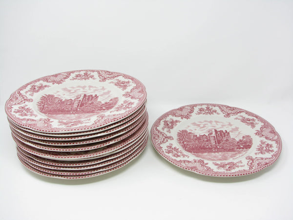 edgebrookhouse - Johnson Brothers Old Britain Castles Pink Ironstone Dinner Plates - 12 Pieces