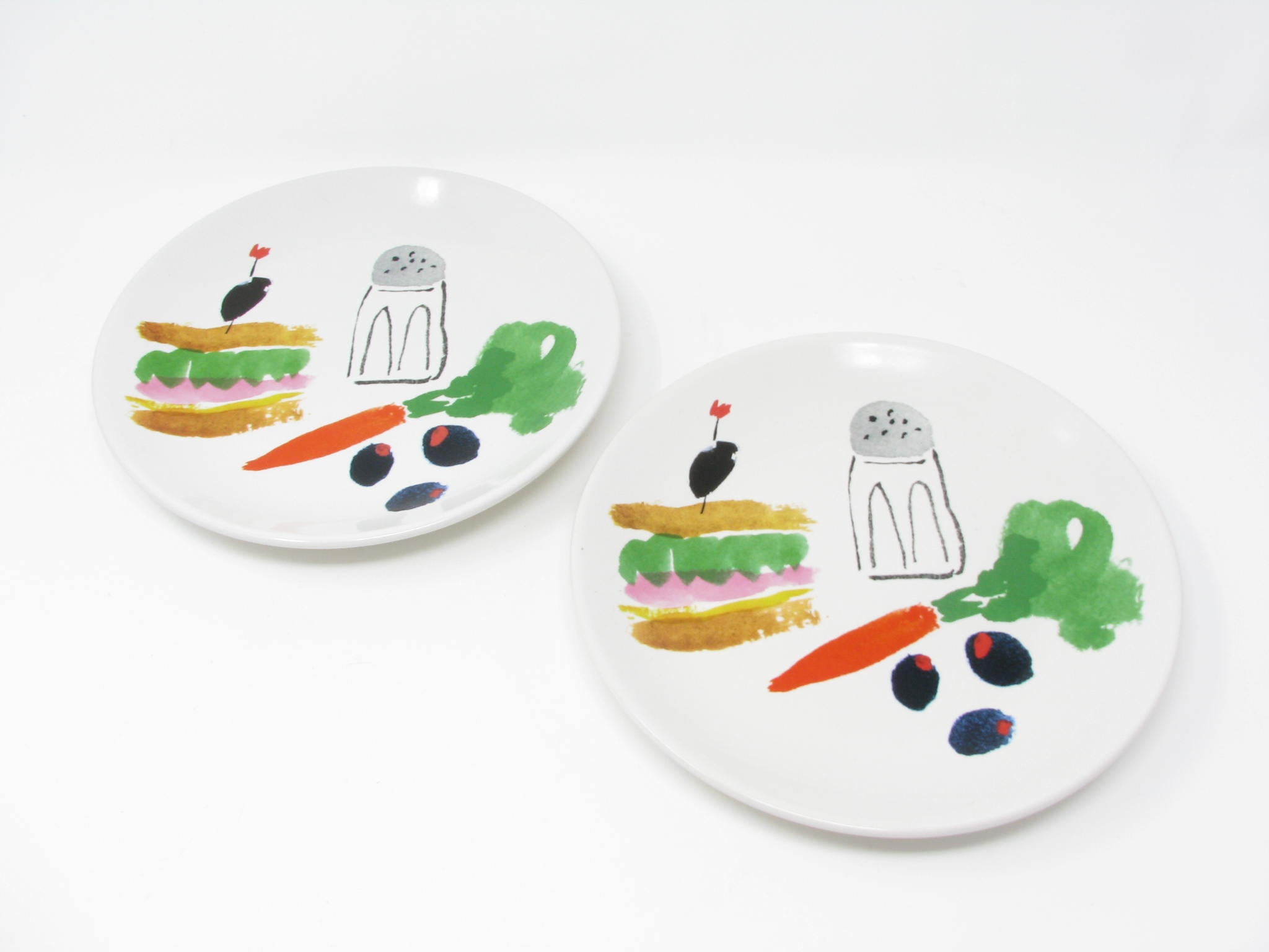 edgebrookhouse - Kate Spade Lenox All in  Good Taste Salad Luncheon Plates with BBQ Design - Set of 2