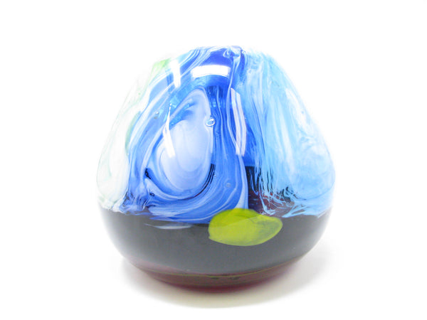 edgebrookhouse - Large Hand Blown Art Glass Vase with Abstract Design