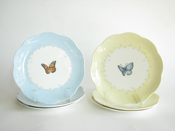 edgebrookhouse - Lenox Butterfly Meadow Mix Match Blue and Yellow Salad Plates - Set of 6