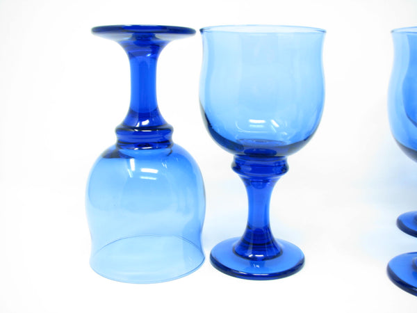 edgebrookhouse - Libbey Glass Company Clarion Mediterranean Blue Goblets - 6 Pieces