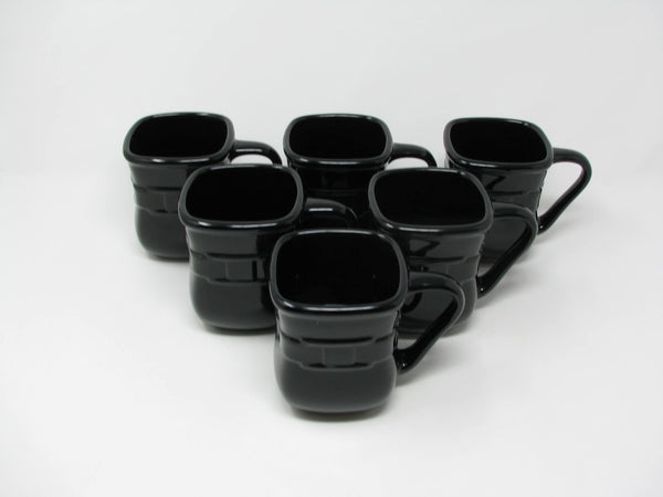 edgebrookhouse - Longaberger Woven Traditions Ebony Black  Square Mugs - 6 Pieces
