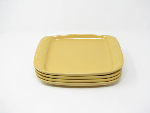 edgebrookhouse - Longaberger Woven Traditions Butternut Yellow Stoneware Appetizer Plates - 4 Pieces