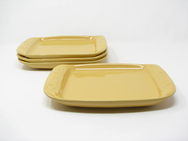 edgebrookhouse - Longaberger Woven Traditions Butternut Yellow Stoneware Appetizer Plates - 4 Pieces