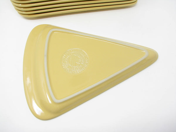 edgebrookhouse - Longaberger Woven Traditions Butternut Yellow Stoneware Pizza Slice Plates - 8 Pieces