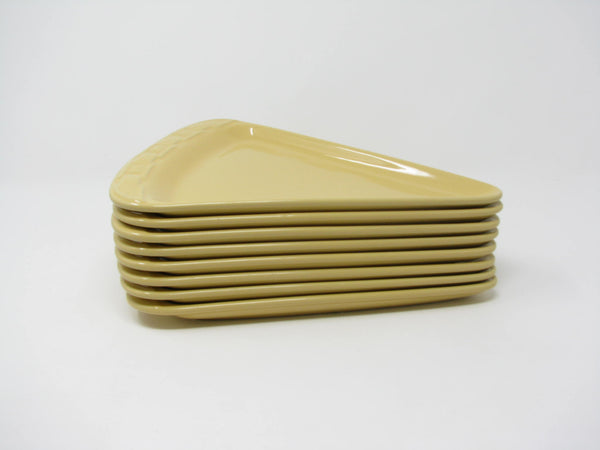 edgebrookhouse - Longaberger Woven Traditions Butternut Yellow Stoneware Pizza Slice Plates - 8 Pieces