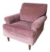 edgebrookhouse - Mid-Century Modern W. & J. Sloane Pink Corded Velvet Lounge Chair