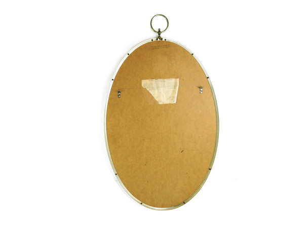 edgebrookhouse - Mid 20th Century Modern Turner Mfg. Oval Brass Wall Mirror