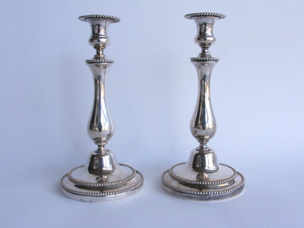 edgebrookhouse - Mid 19th Century Classic Georgian Style Gadroon Candelabras in Old Sheffield Plate - a Pair